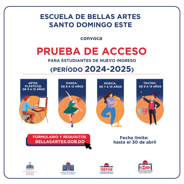 INSCRIPCIÓN BELLAS ARTES - SANTO DOMINGO ESTE, 2024-2025