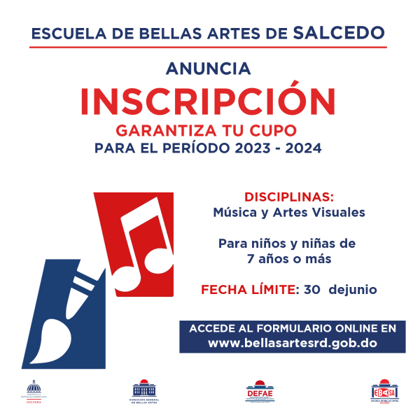 BELLAS ARTES SALCEDO - INSCRIPCIÓN 2022-2023