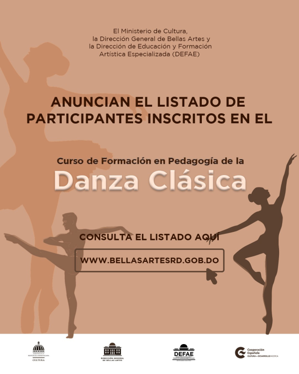 Listado oficial de participantes en curso &quot;Pedagogía de la danza clásica&quot;