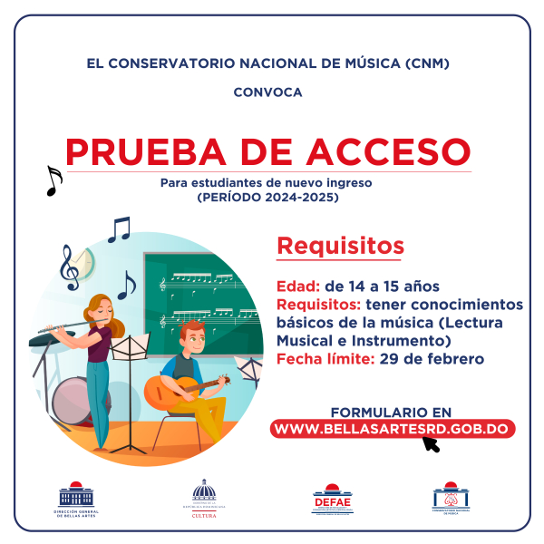 Conservatorio Nacional de Música anuncia ADMISIONES 2024-2025